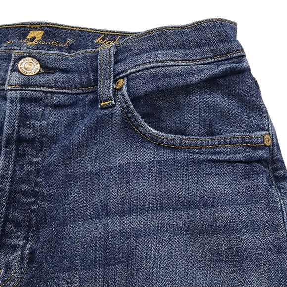 7 For All Mankind Jeans Womens Size 28 Josefina High Waist Button Fly Distressed - Picture 5 of 16